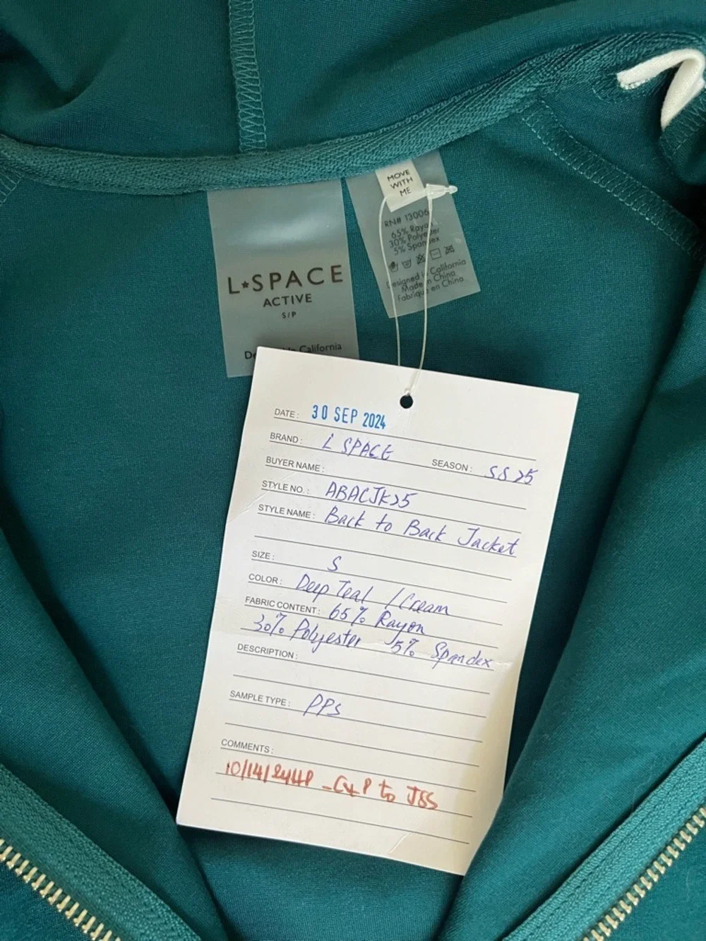 NWT l*space Back To Back Jacket in Deep Teal-Cream Size Small